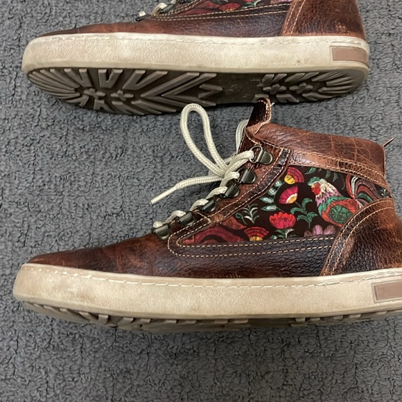 Inkkas Size 8 Brown Leather Farm Pattern Hi-Top Sneakers - Picture 8 of 12